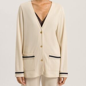 HANRO Madeleine Jacket Warm Sand 78817-1200 NWT Cream Small